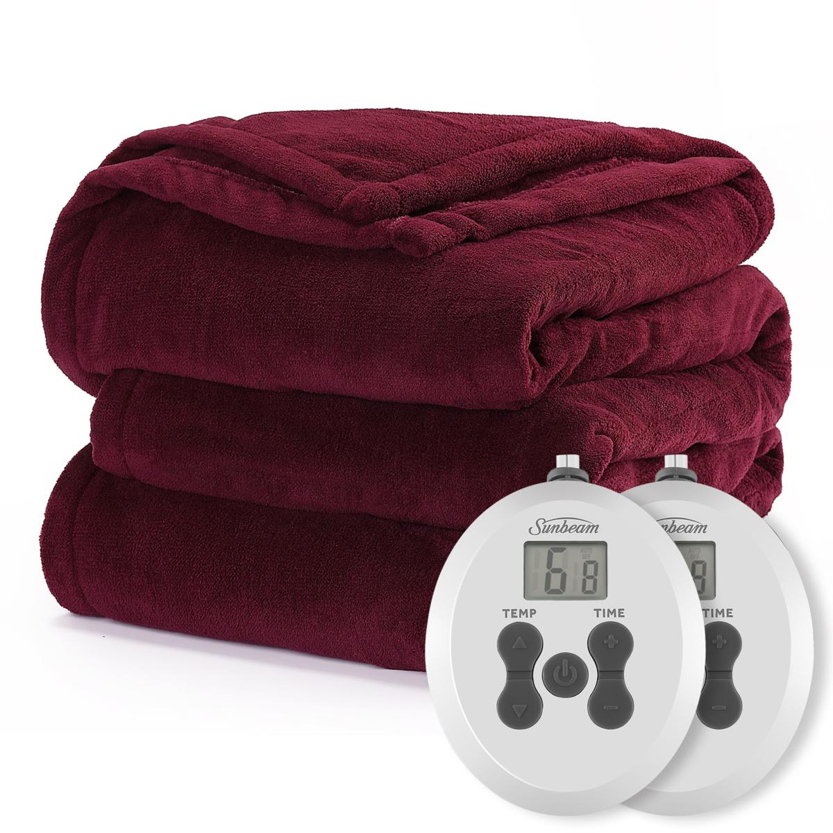 Sunbeam Bordeaux Ultralush Heated Blanket King 20808873 HSN