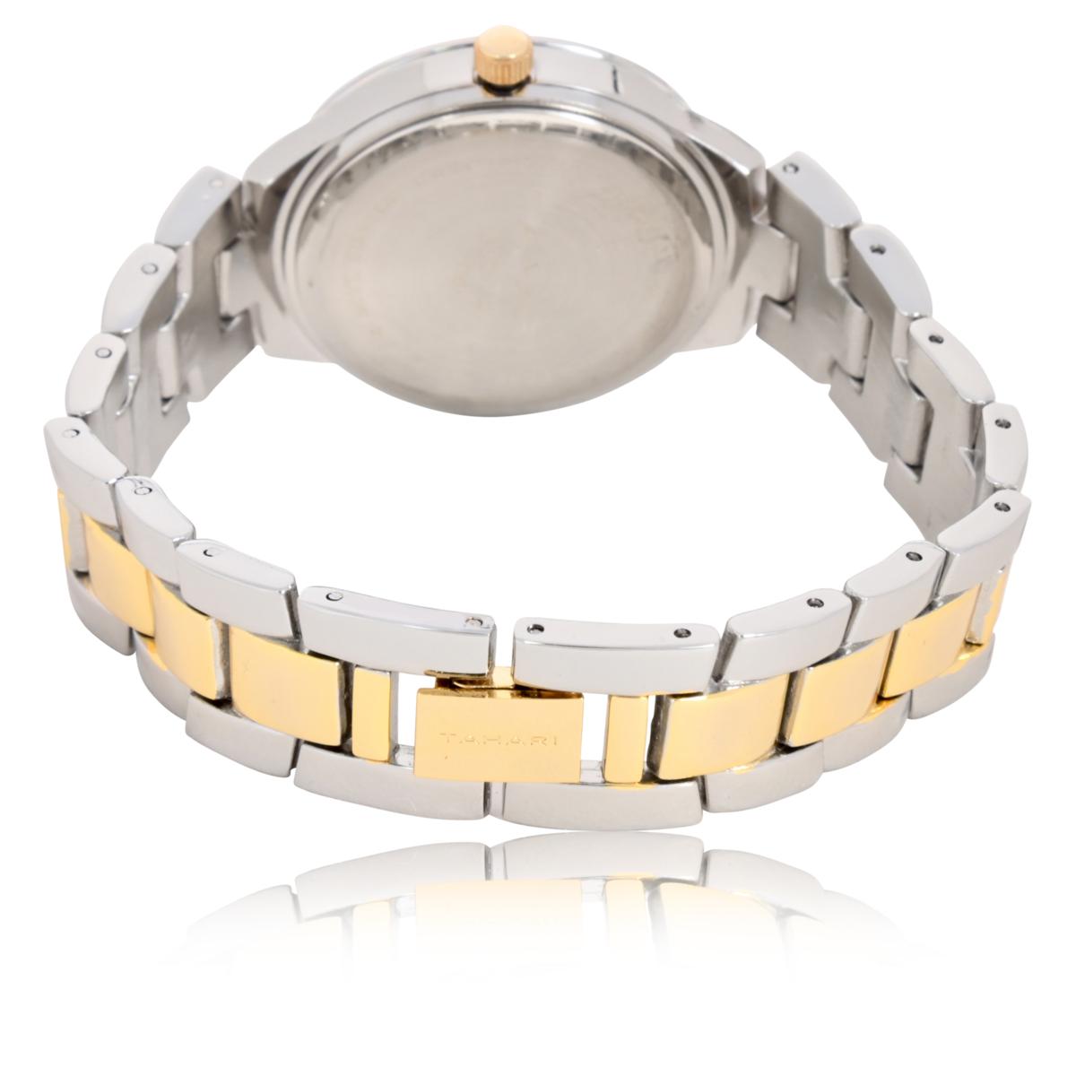 NWT Gorgeous Tahari Silver White Quartz White Dial Stainless Steel Women’s Watch Tahari Watch | SHOE SHOW MEGA main image 4