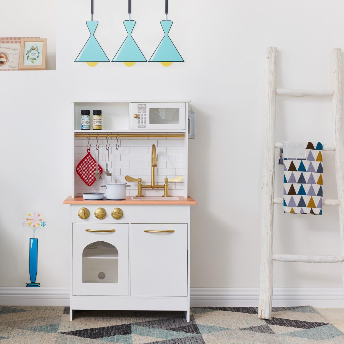 Teamson Kids - Little Chef Upper East Retro Play Kitchen - White