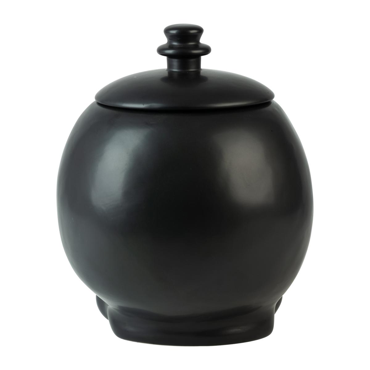 Matte Black Cookie Jar, Spiderweb Canister, Biscuit Barrel