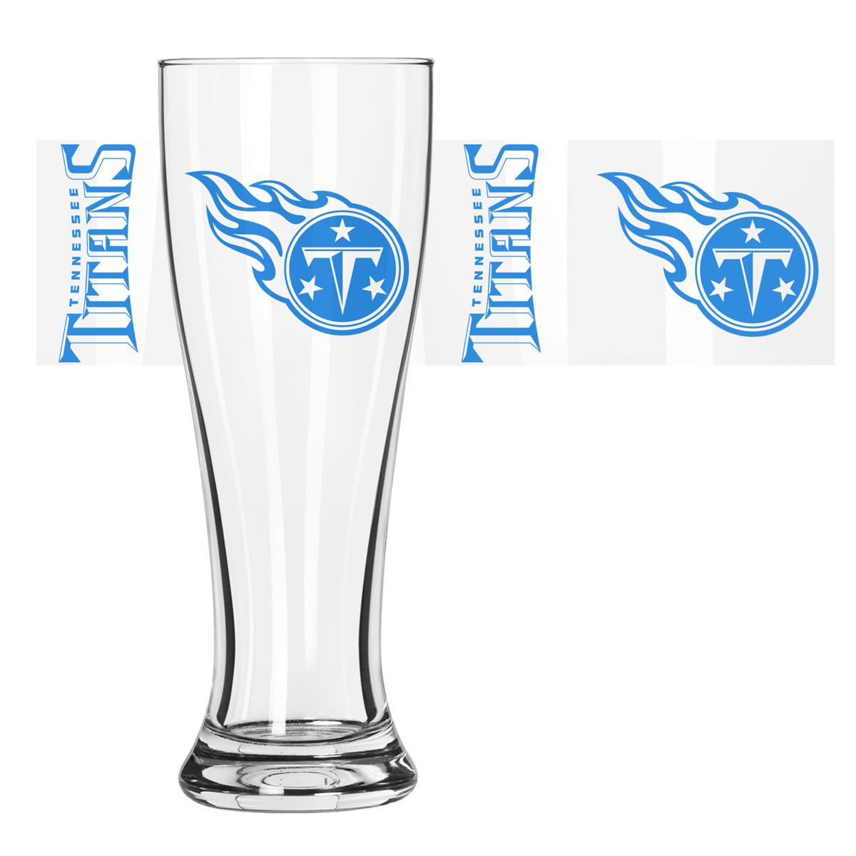 Officially Licensed NFL 16oz. Team Wordmark Game Day Glass, Titans