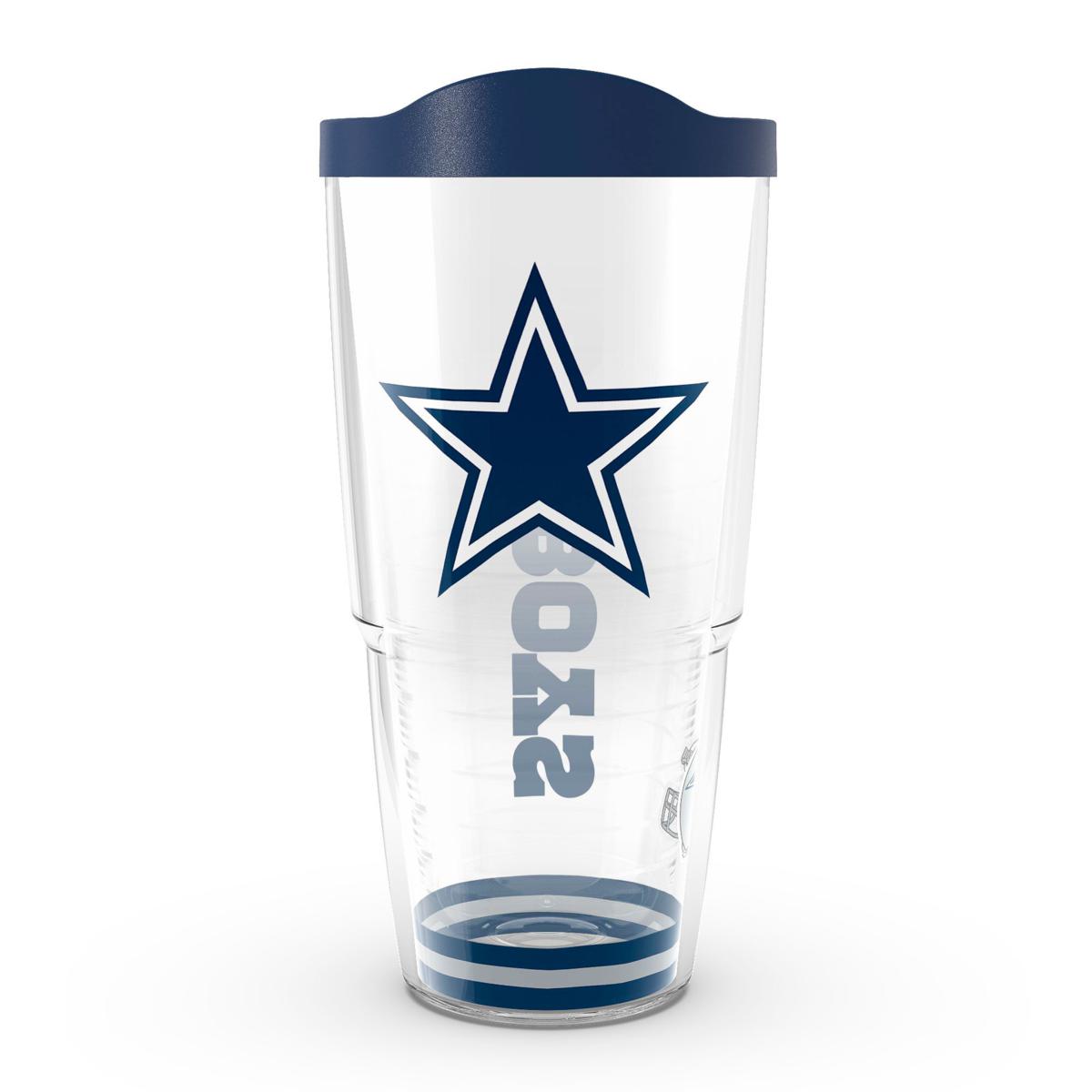 Dallas Cowboys 18oz Coffee Tumbler with Silicone Grip