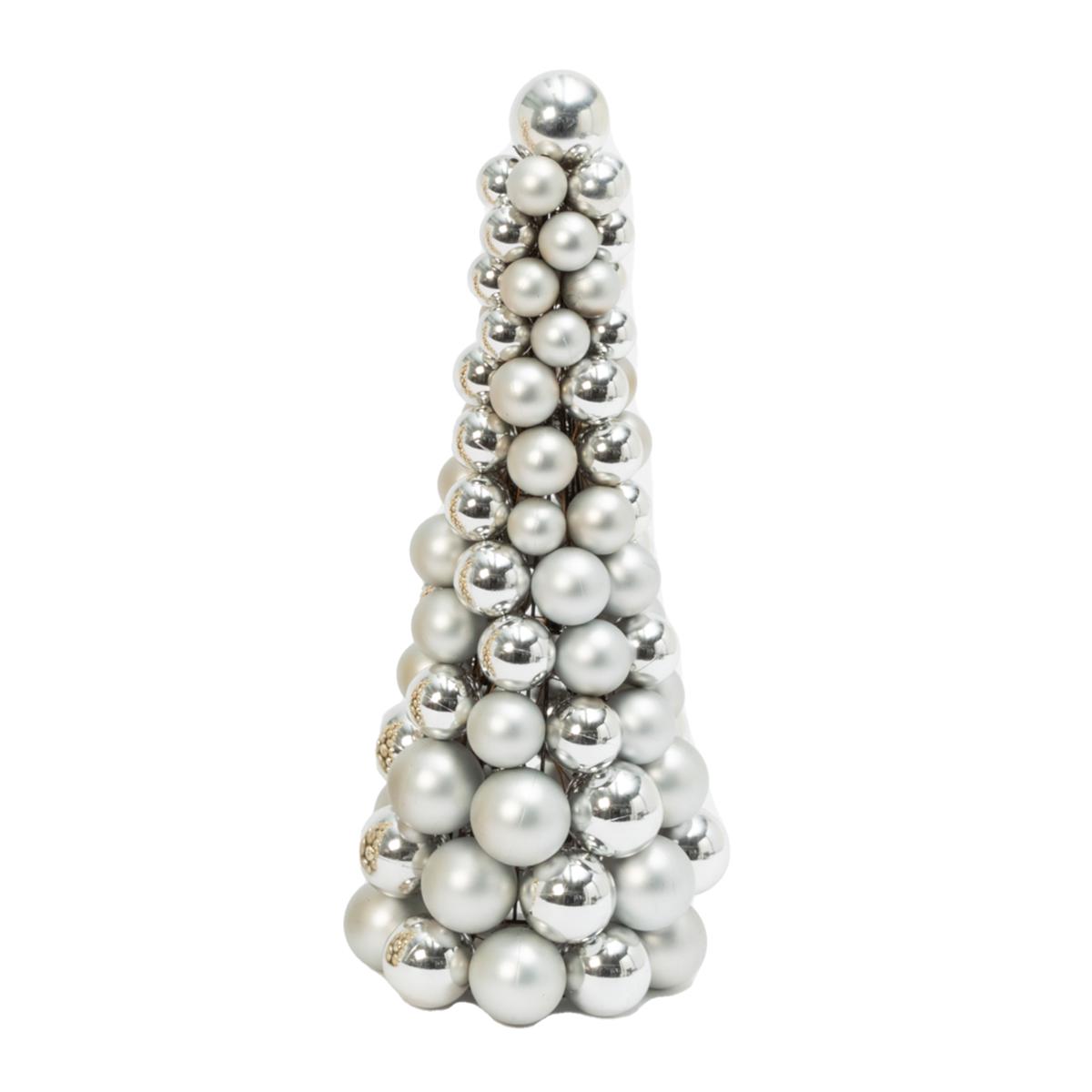 The Gerson Companies 18" Silver Ornament Cone Tree 20619066 HSN