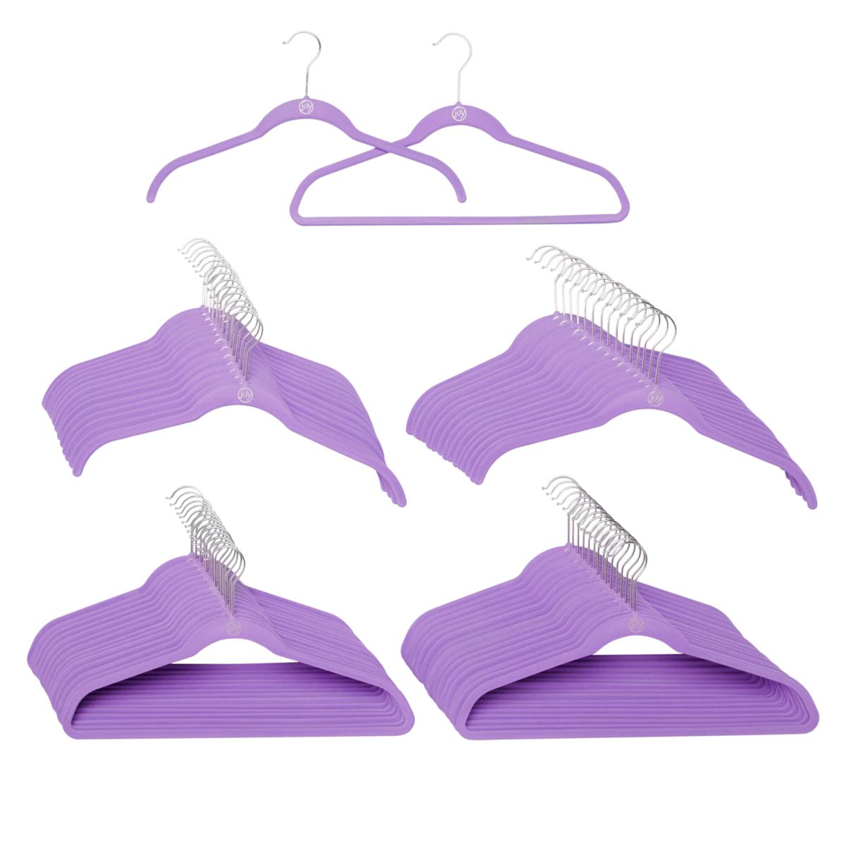 Joy Mangano The Joy Hangers 100-Piece Mega Set Antimicrobial & in Coupons - Purple