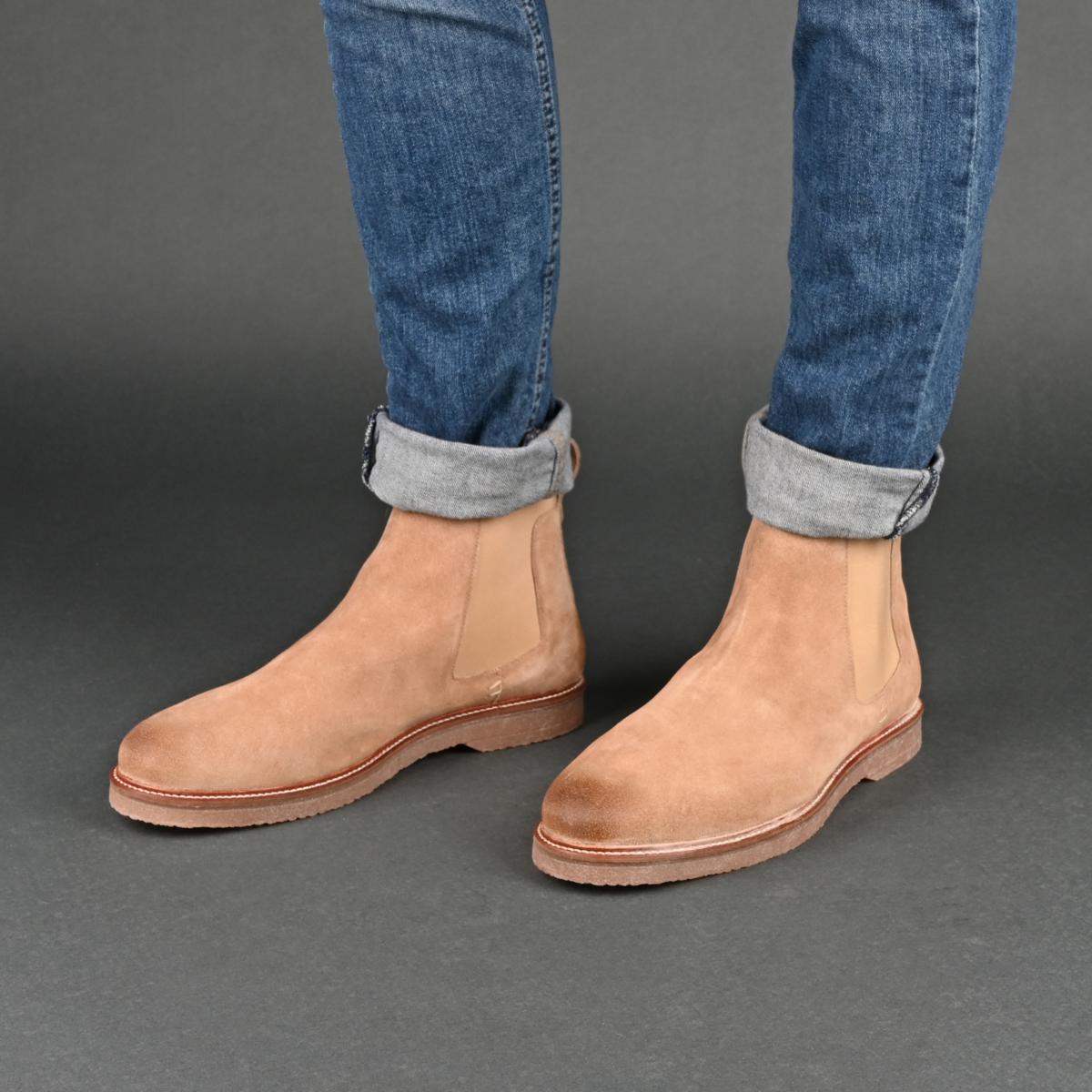 【U LAN】Suede shirring half boots Vince Camuto Water-Repellent Suede Mid-Shaft Boots -Kortimy