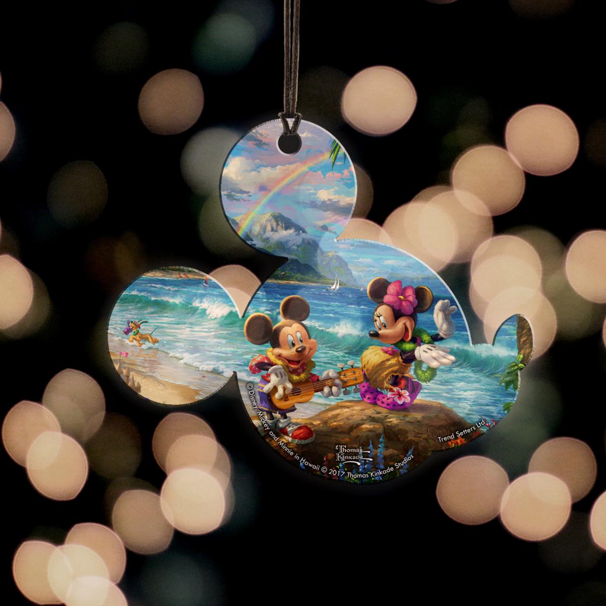 Thomas Kinkade Disney Acrylic Hanging Print-Mickey & Minnie in