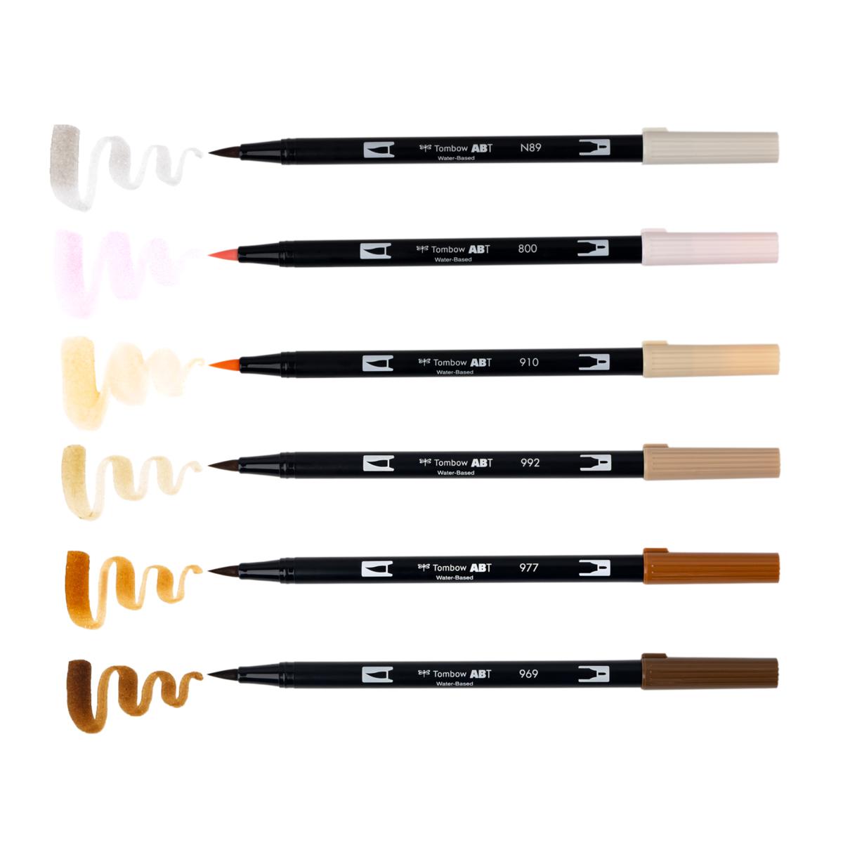 Tombow Dual Brush Pen Art Markers - Coffee Break Palette 6-Pack | HSN