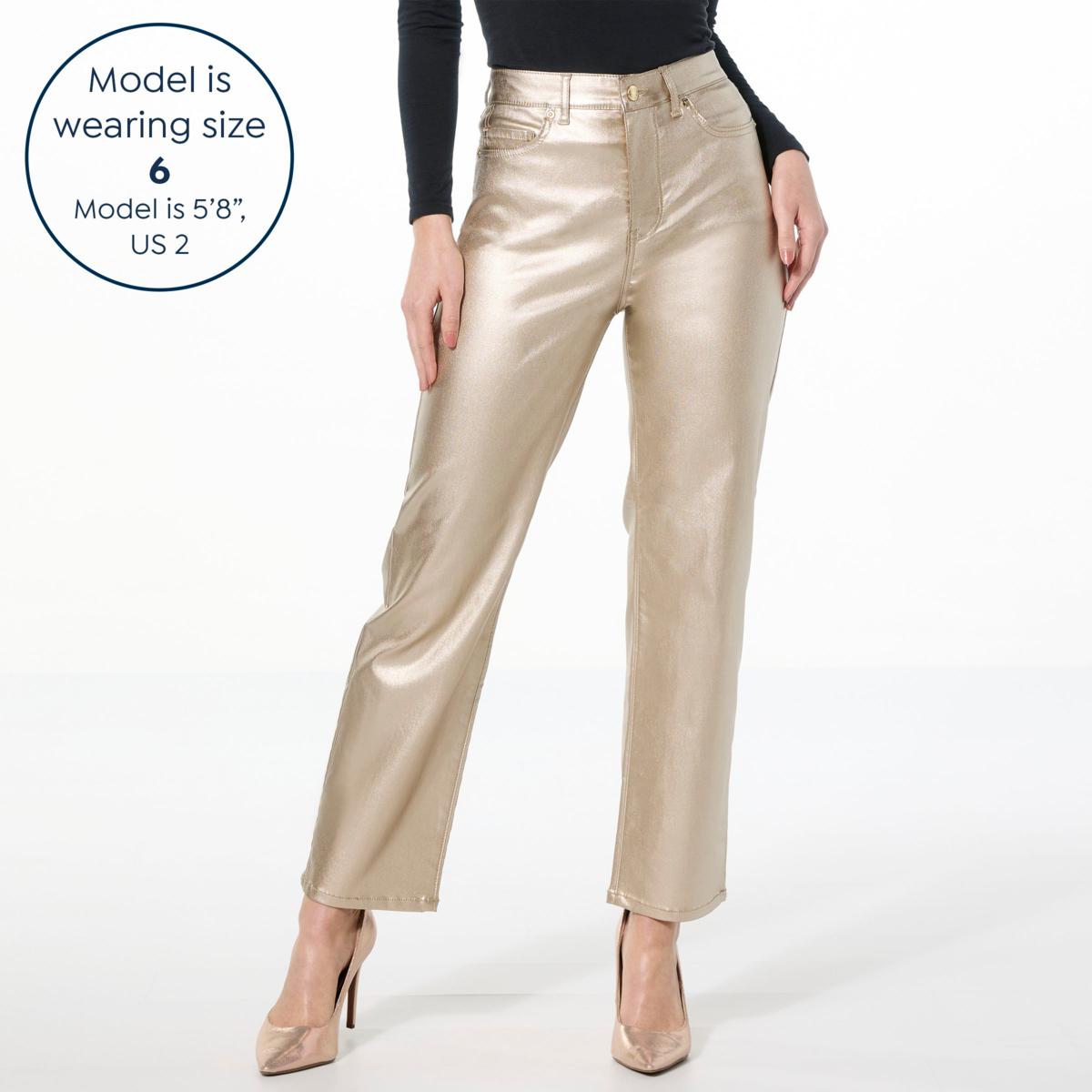 サイズS house on the hill /parent pants Tower Hill by Christie Brinkley Coated High Rise Ankle Pant | HSN