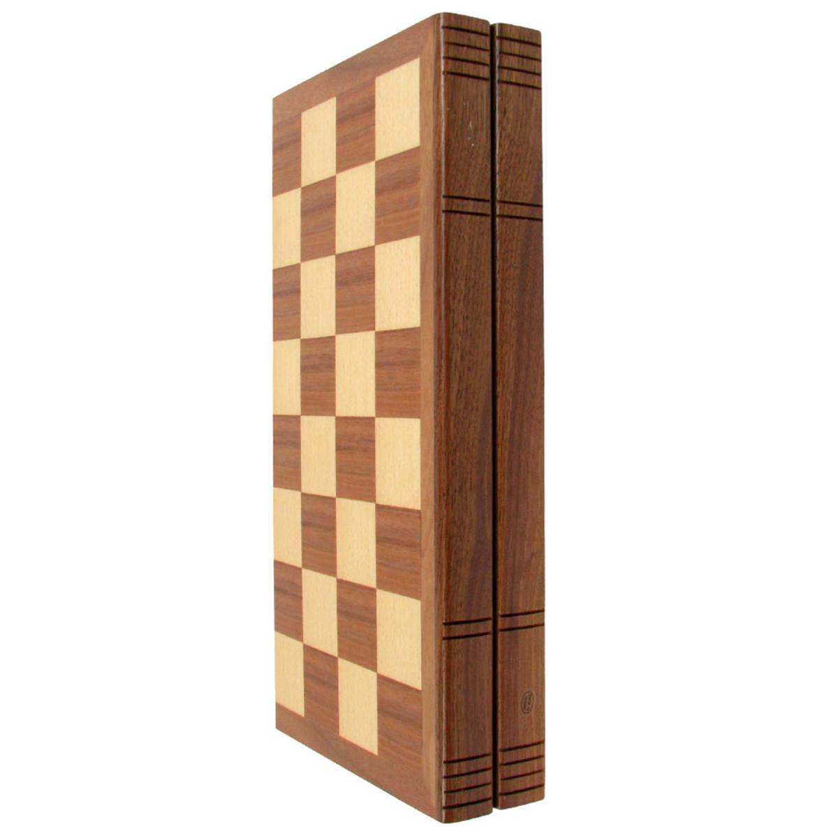 Toy Time Chess Board Walnut Book Style with Staunton Chessmen