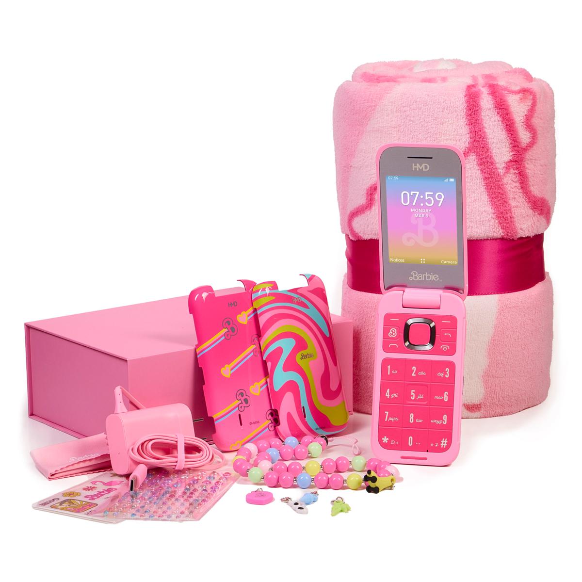 Tracfone HMD Barbie Flip Phone with 1,200 Talk & Text 365