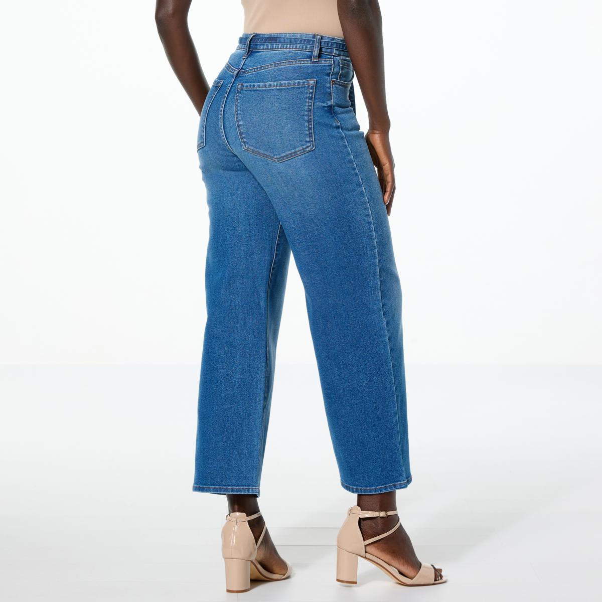 TWRHLL by Christie Brinkley Belted Wide-Leg Ankle Jean | HSN