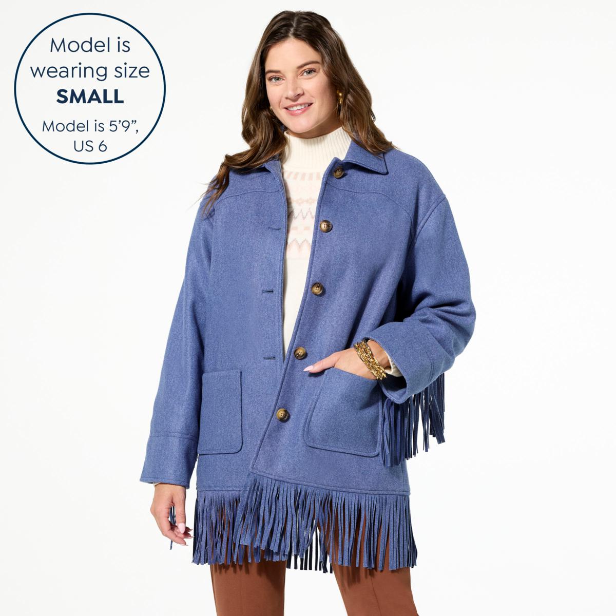 TWRHLL by Christie Brinkley Brushed Faux Melton Jacket with