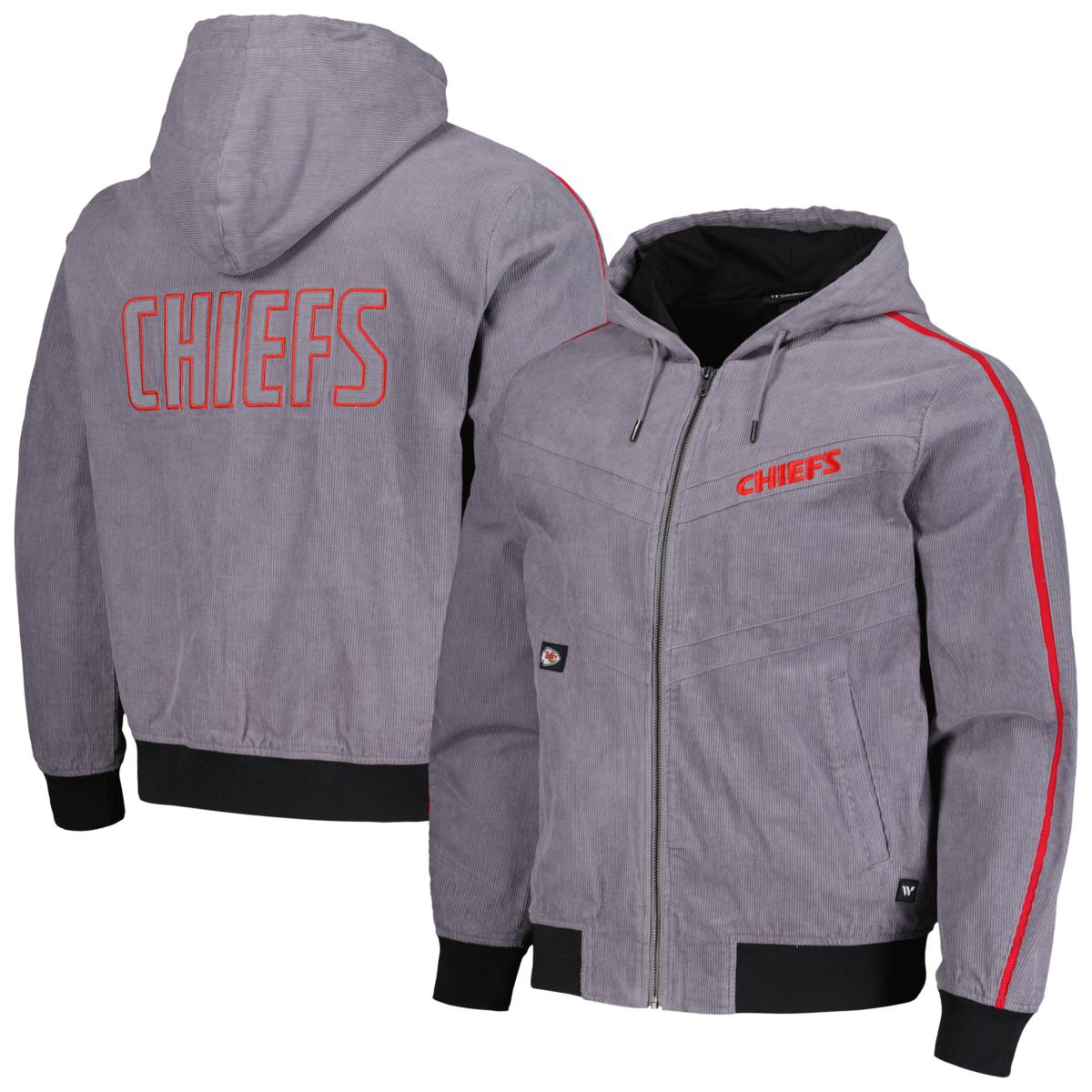 Unisex The Wild Collective Gray Kansas City Chiefs Corduroy Full-Zip ...