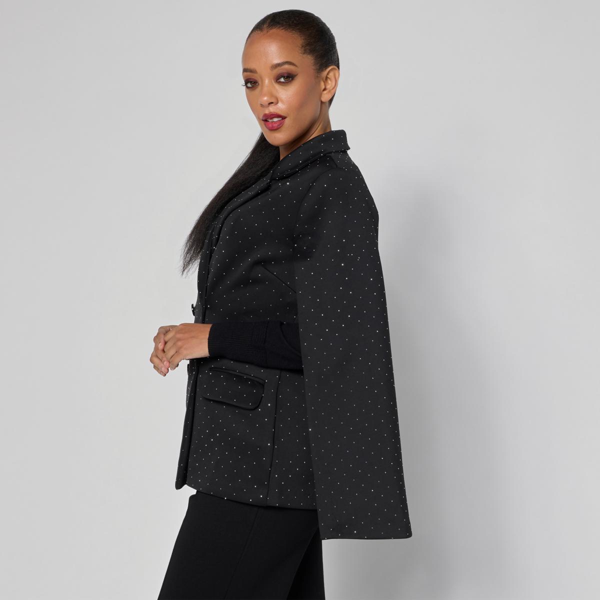 Vivica A. Fox Collection Rhinestone-Embellished Cape Jacket | HSN