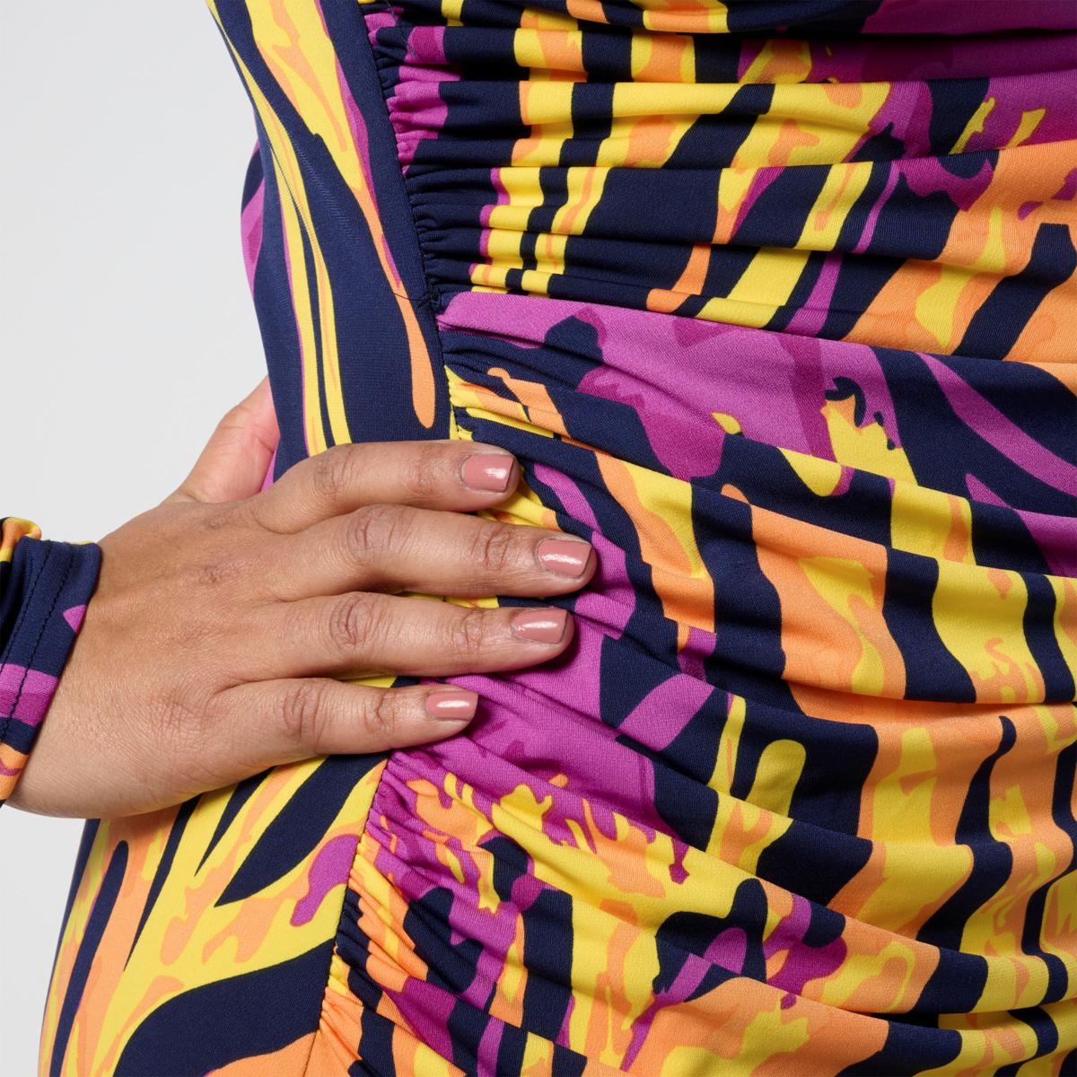 Vivica A. Fox Collection Signature Ruched Knit Midi Dress | HSN