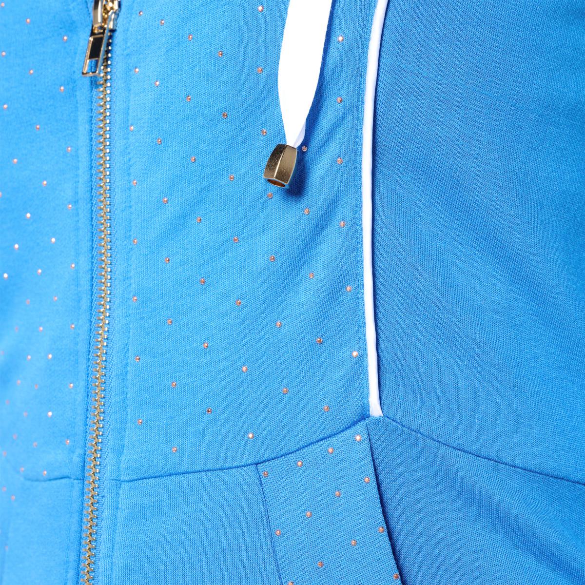 Vivica A. Fox Collection Terry Knit Zip-Front Athletic Hoodie | HSN