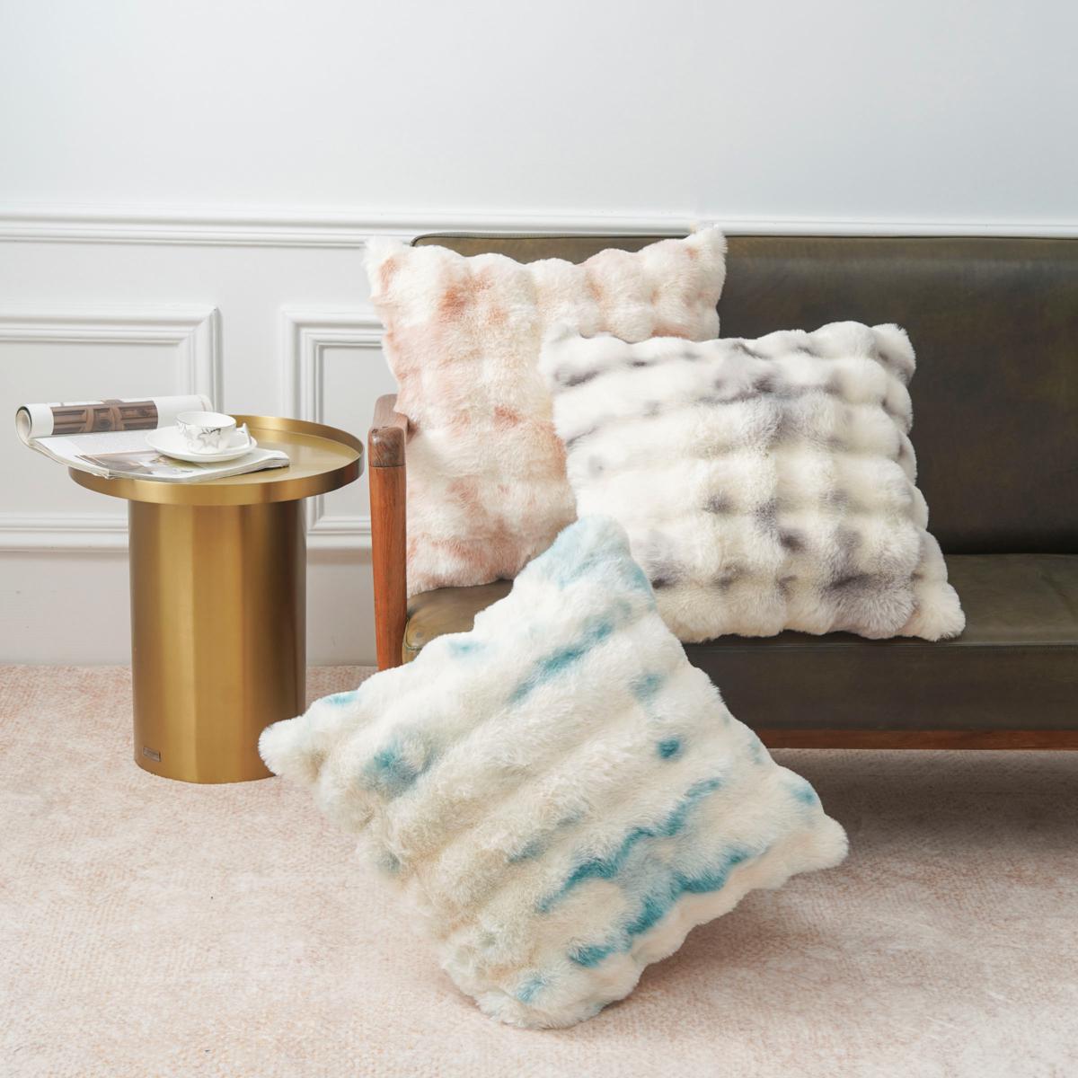 Warm & Cozy Set of 2 Decorative Faux Fur Bubble Pillows | HSN