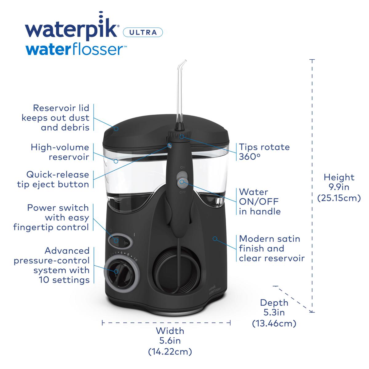 Waterpik WP-112 Designer Ultra Water Flosser in Black - 9119683 | HSN