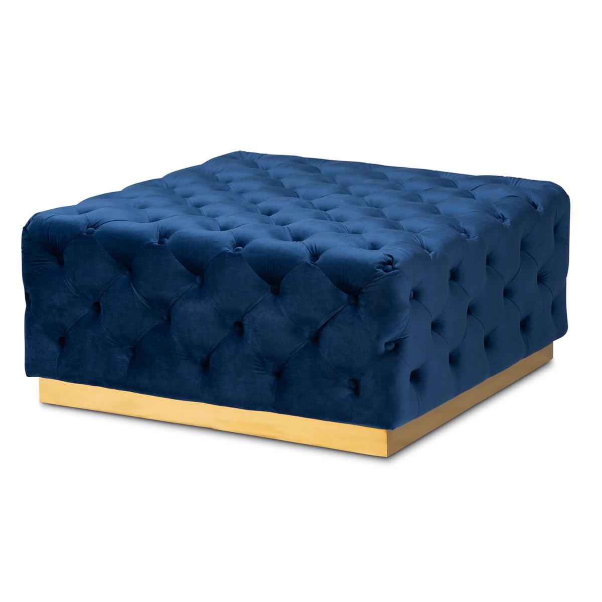 Wholesale Interiors Verene Velvet Upholstered Square Cocktail