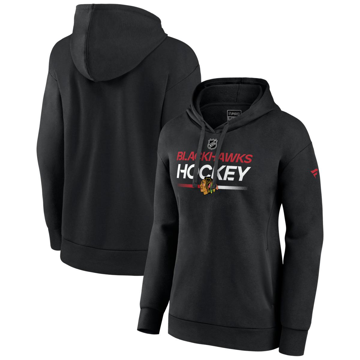 売れ筋商品|||ファナティクス カットソー トップス レディース Women's Black Chicago Blackhawks Authentic Pro Pullover Hoodie Black Women's Fanatics Black Chicago Blackhawks Authentic Pro