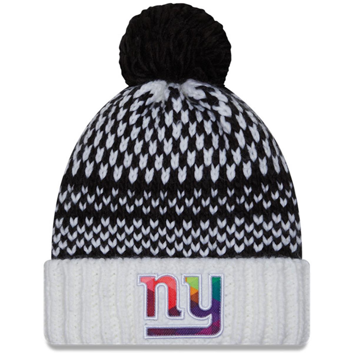 New Era Men's New York Giants Heather Grey Pom Knit Beanie