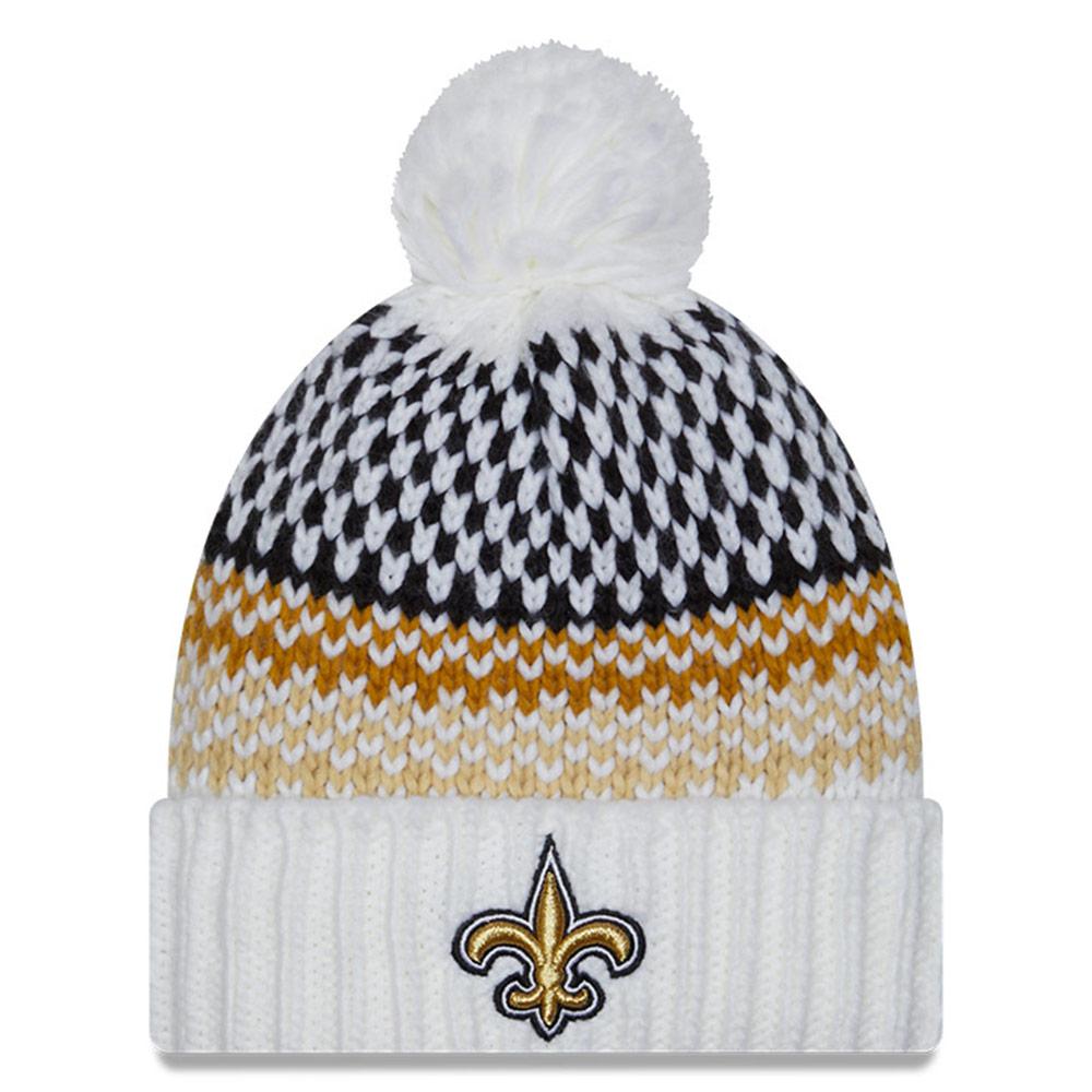 New Orleans Saints New Era 2023 Black Sideline Cuffed Knit Hat with Pom