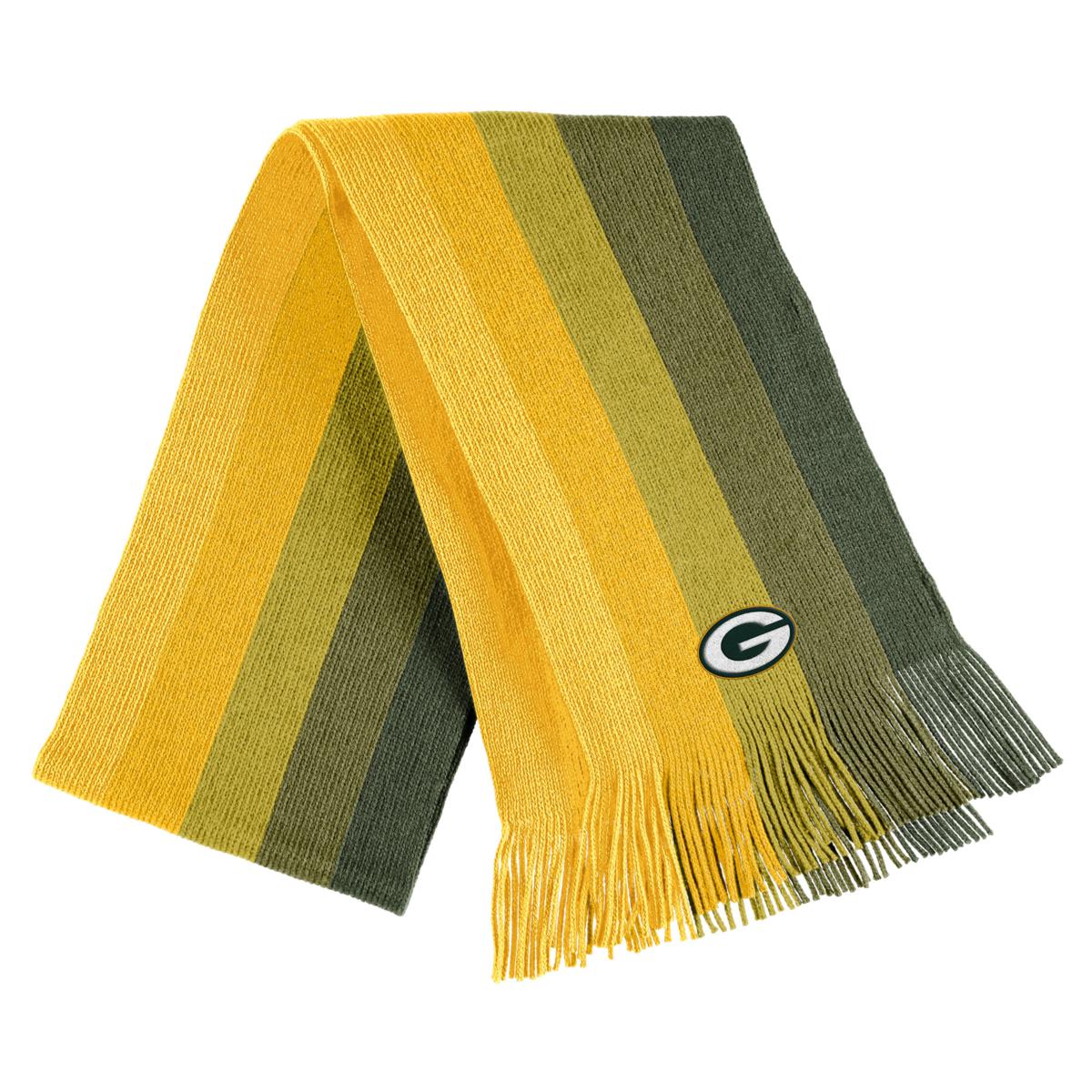 Women's Wear by Erin Andrews Gold Green Bay Packers Ombre Pom Knit Hat and Scarf Set