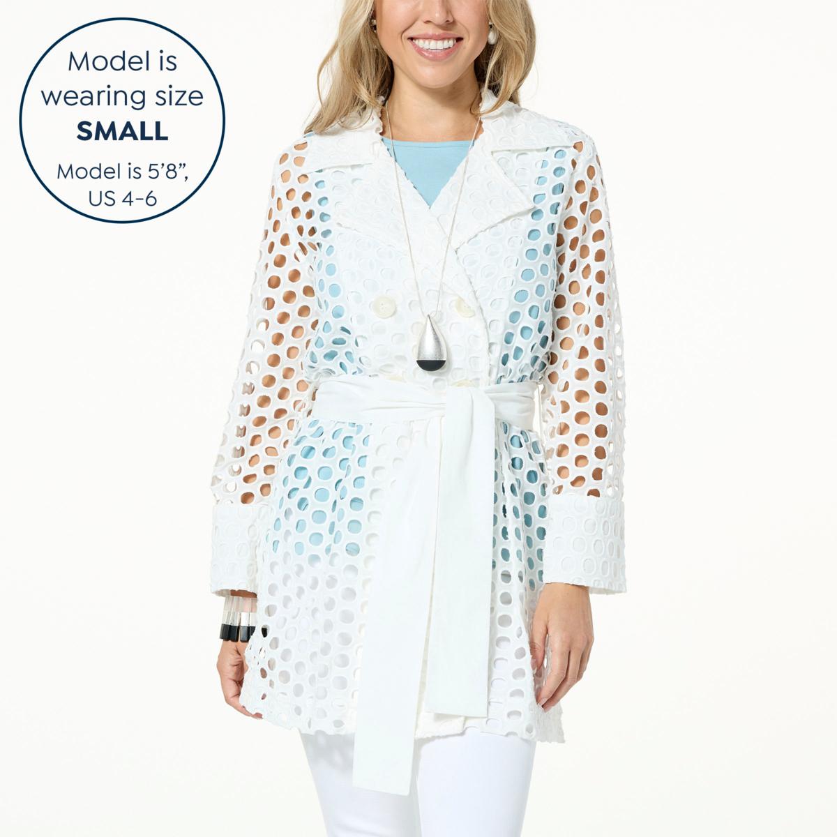 WynneCollection Eyelet Trench Coat - 20709612 | HSN