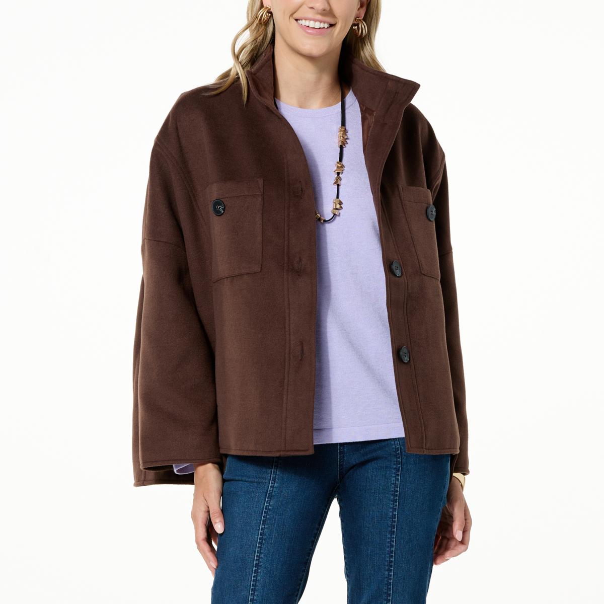 WynneCollection Unstructured Melton Jacket - 20844748 | HSN