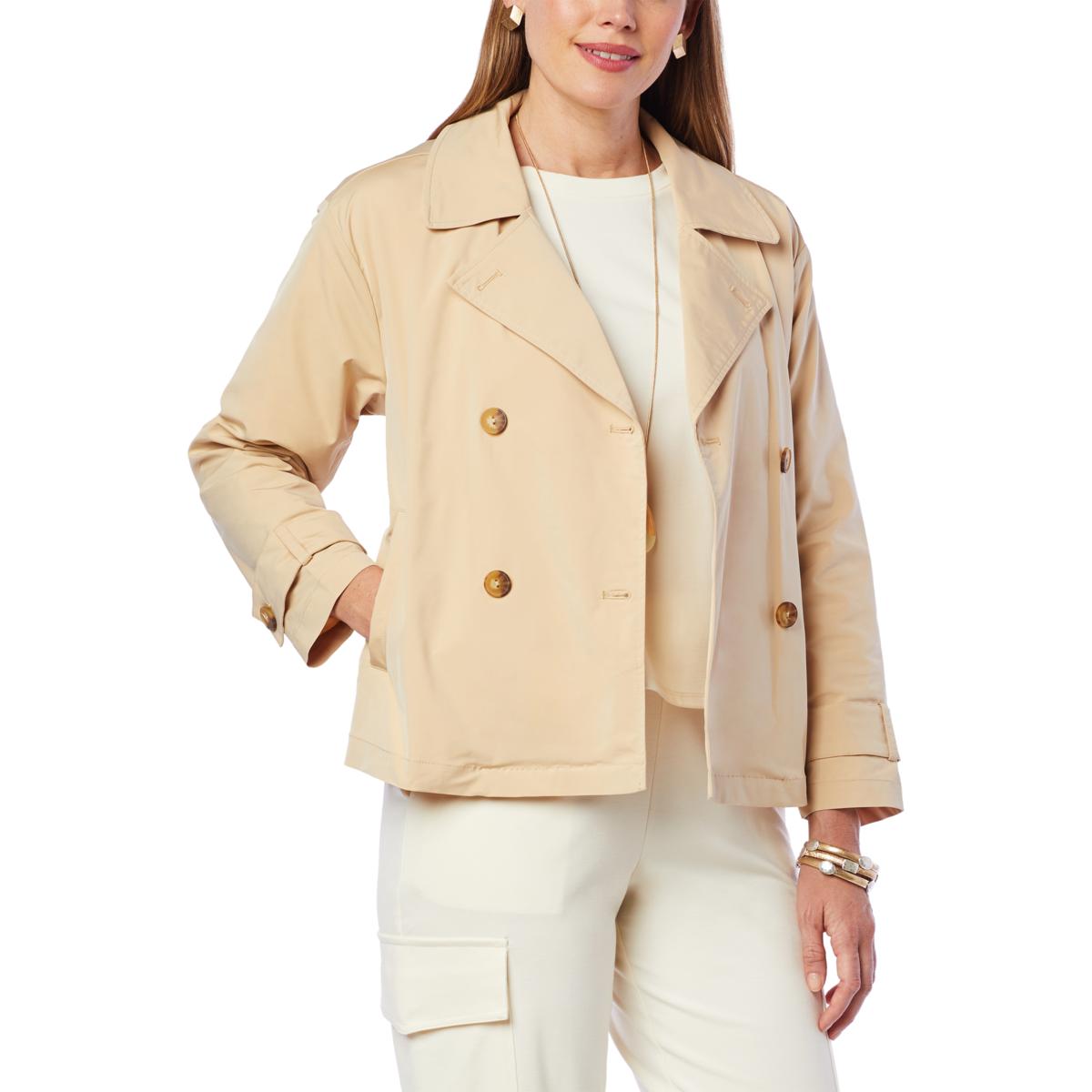 WynneLayers Cropped Double-Breasted Trench Jacket - 20277675 | HSN