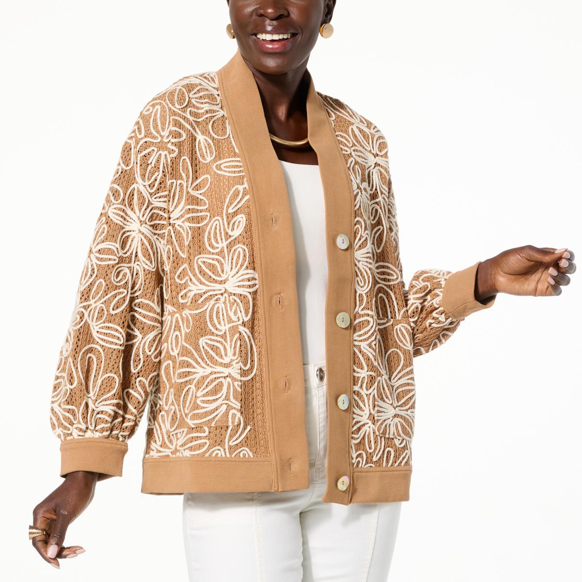 WynneLayers Embellished Cardigan 22998398 HSN