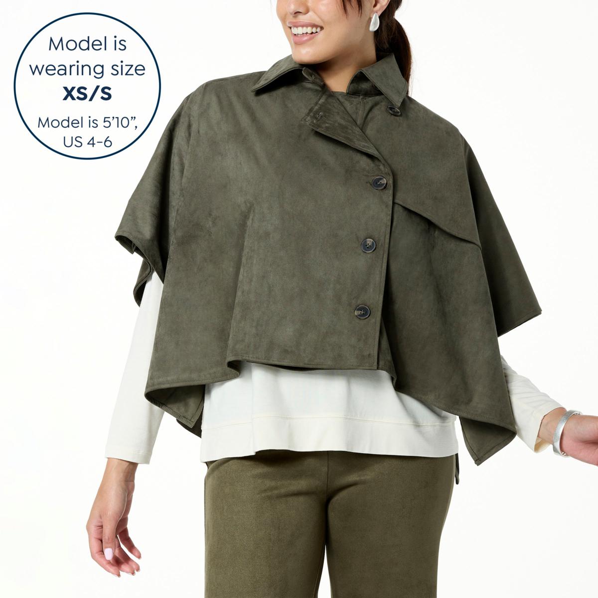 WynneLayers Faux Suede Trench-Style Poncho - 20825963 | HSN