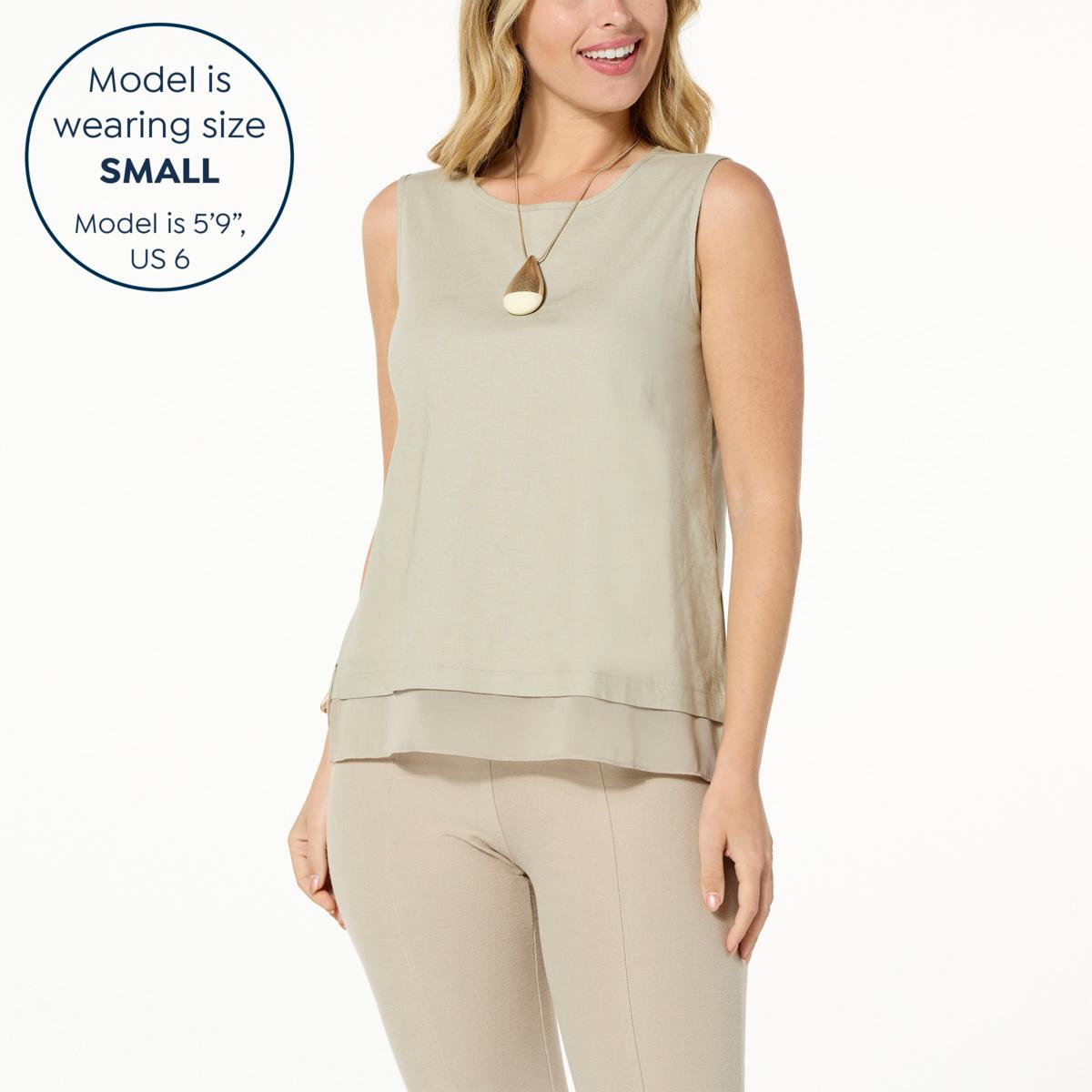 Linen-Blend Tank Top