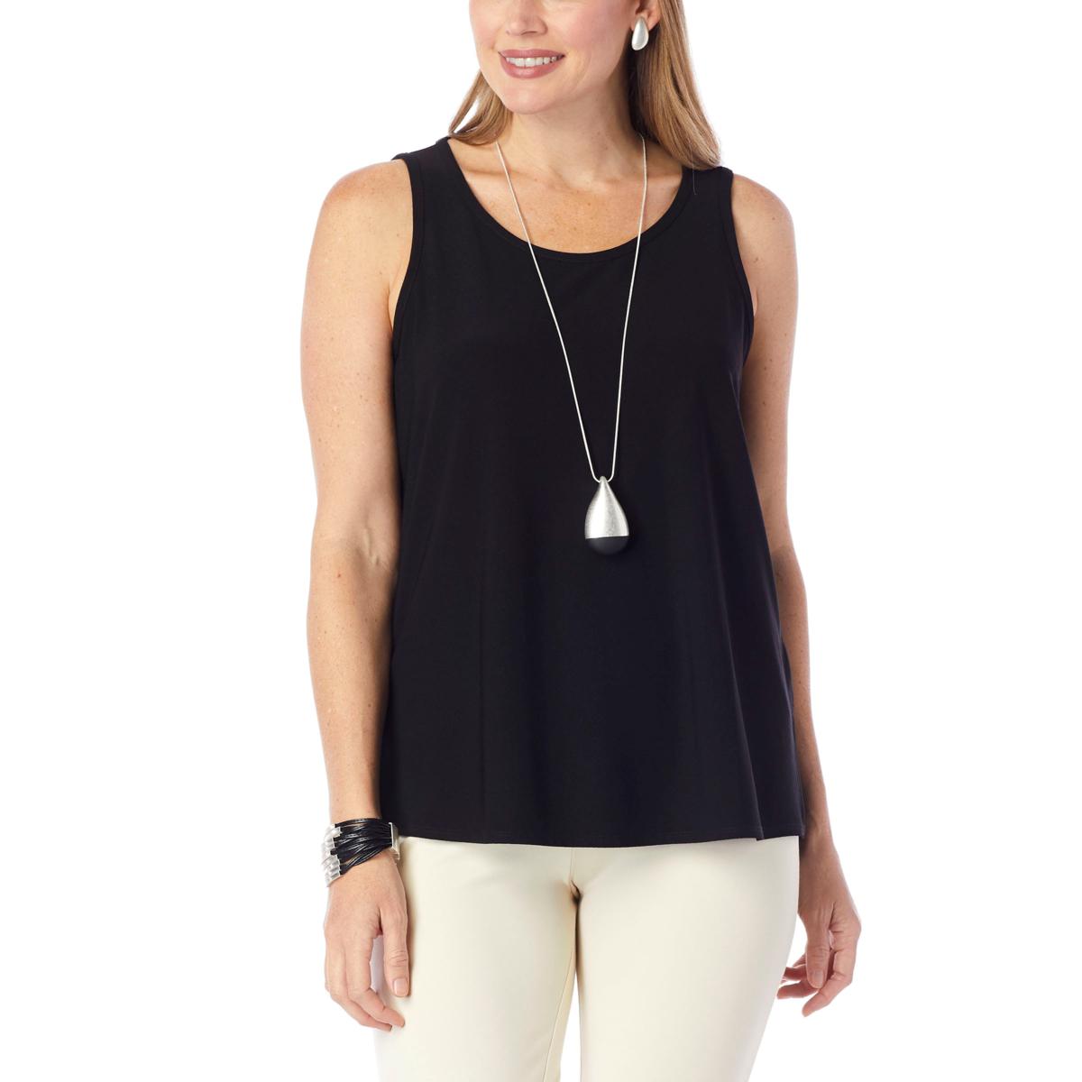 WynneLayers Luxe Crepe Curved Hem Tank
