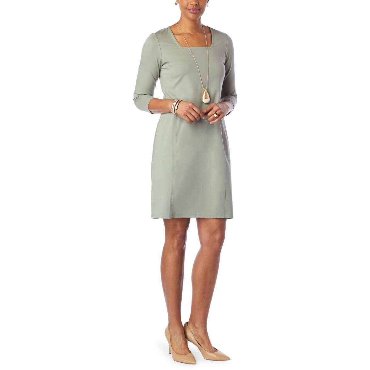 WynneLayers Square-Neck Dress with Seaming - 20278406 | HSN