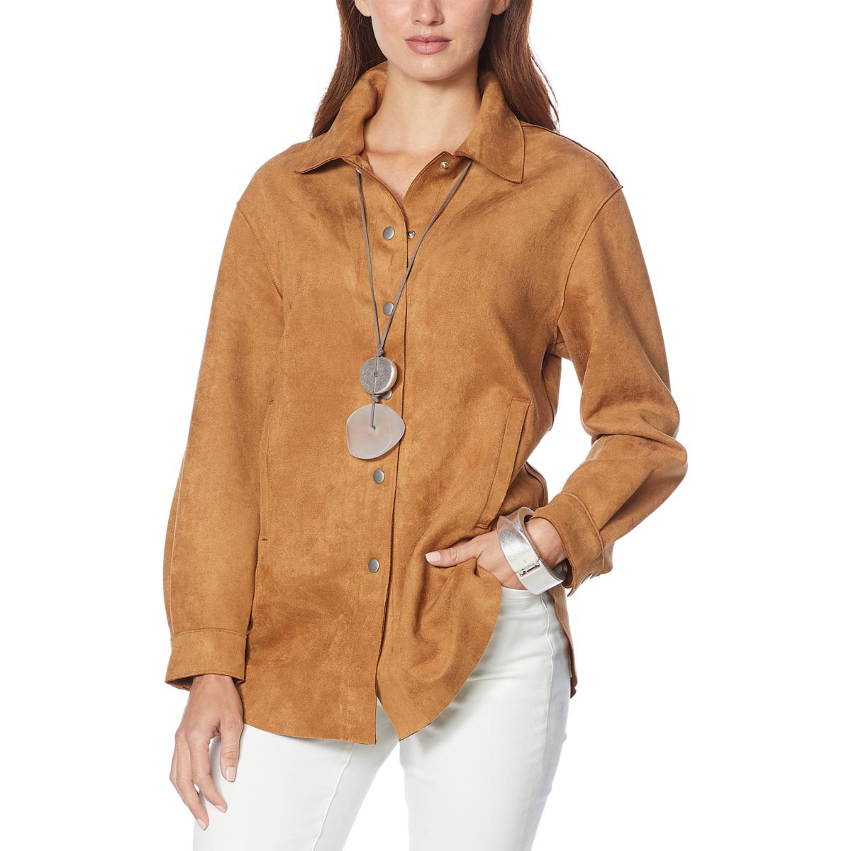 suede shirt jacket womens