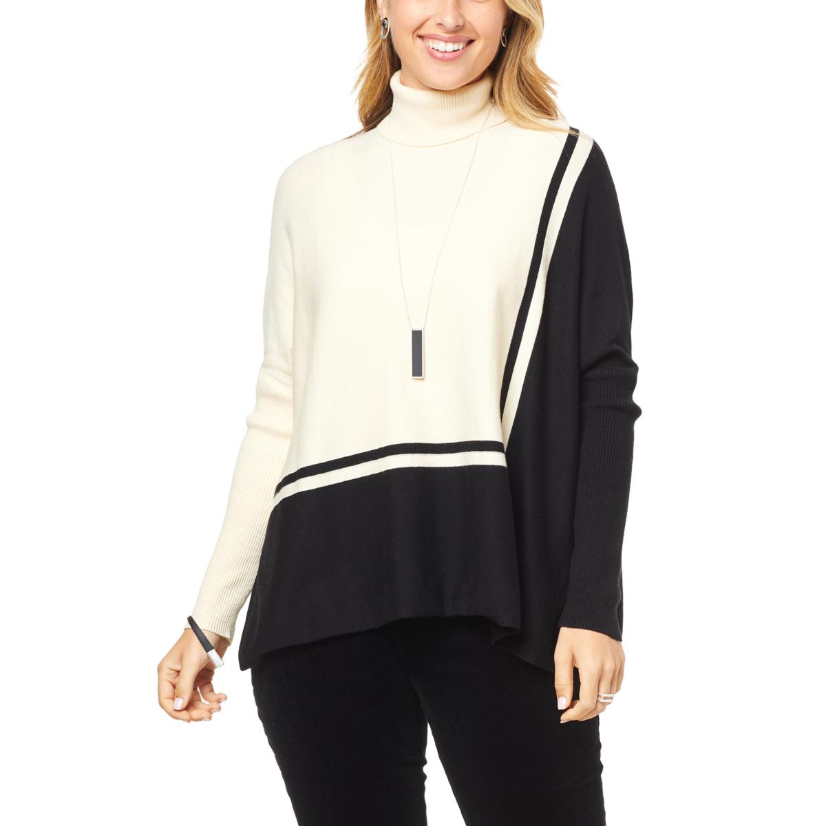 WynneLayers Turtleneck Graphic Intarsia Knit Sweater