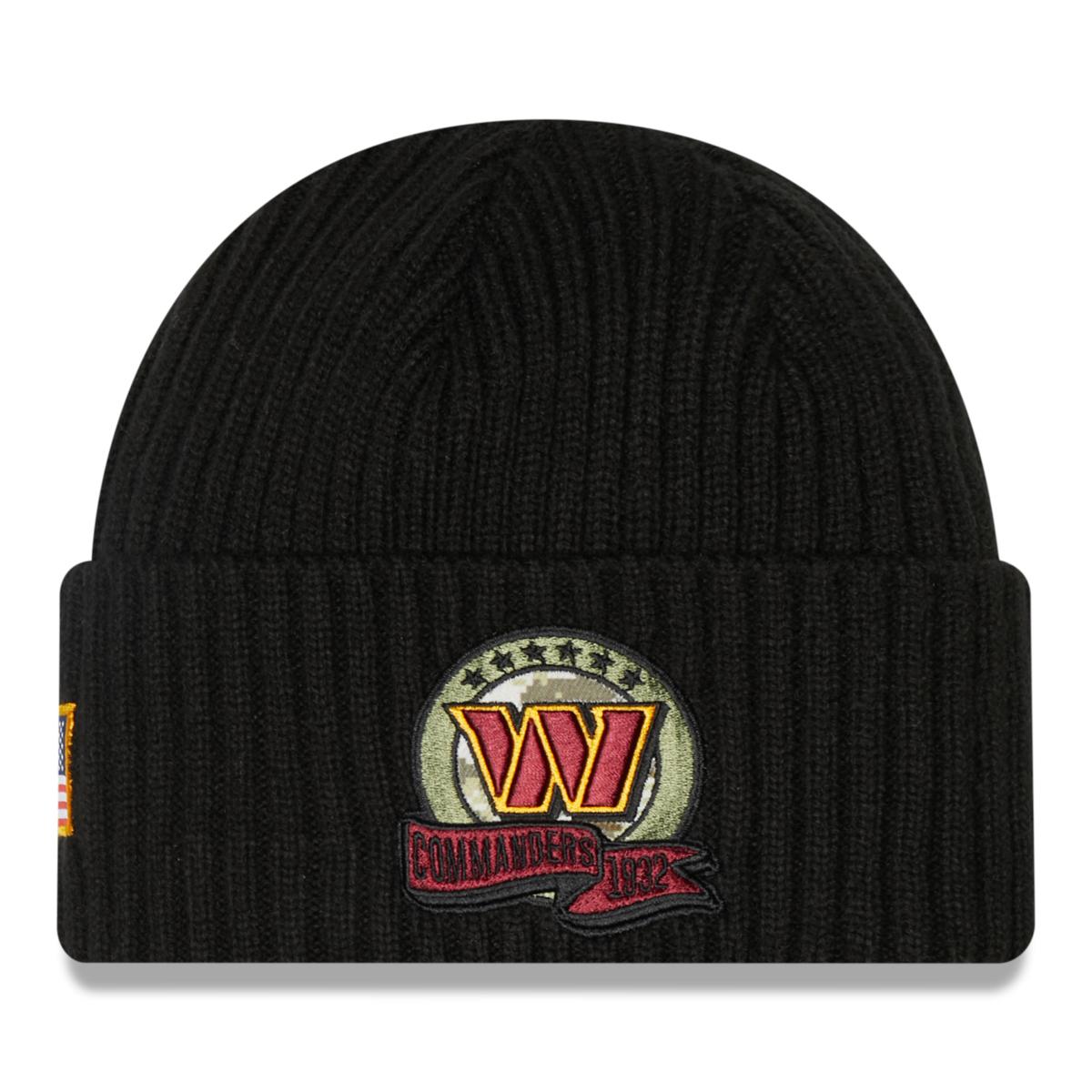 Youth New Era Black Washington Commanders 2022 Salute to Service Knit Hat