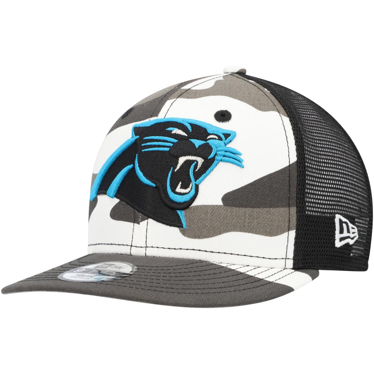 Men's New Era Camo/Olive Carolina Panthers Trucker 9FIFTY Snapback Hat