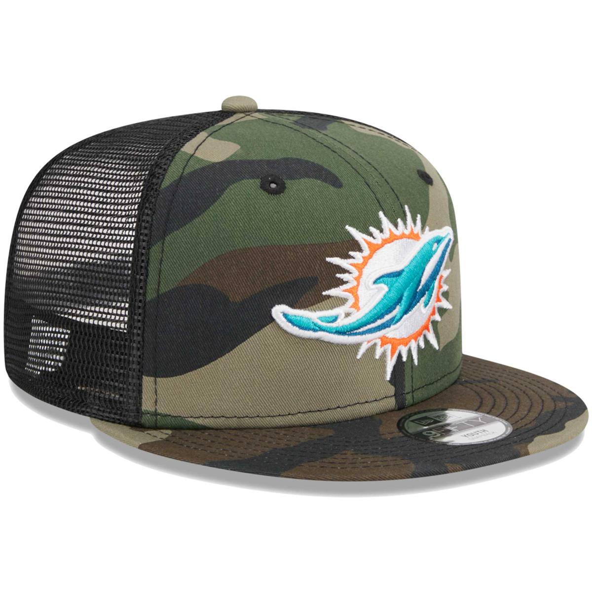 Miami Dolphins New Era Camo Vizor 9FIFTY Snapback Hat - Black