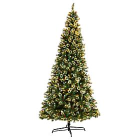 10’ Frosted Swiss Pine  Christmas Tree with 850 Clear Lights