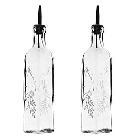 10 Strawberry Street Glass Oil & Vinegar Bottles,  Clear Olive