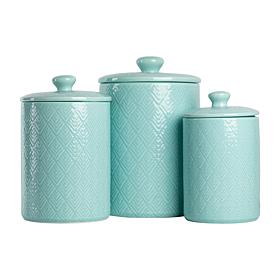 10 Strawberry Street Marquis 3-piece Canister Set - Blue