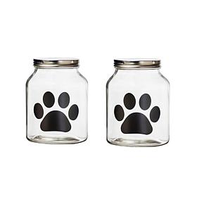 10 Strawberry Street Set of 2 Buddy Paw Chalkboard Canisters - Medium