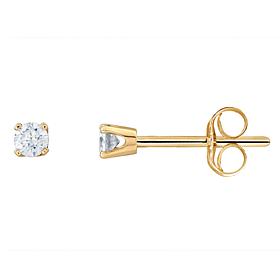 10K Gold .10ctw White Diamond Round Stud Earrings