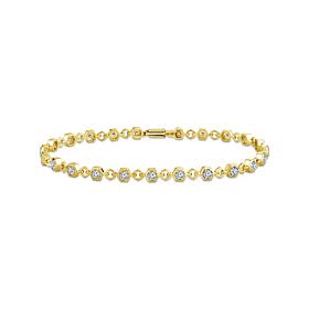10K Yellow Gold 1ctw Diamond Station Line Bracelet 