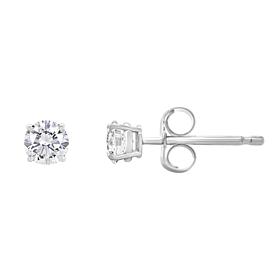 14K Gold .25ctw White Diamond Round Stud Earrings