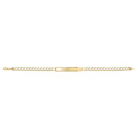 14K Gold Curb Link ID Bracelet with Silvertone Pave' Accents