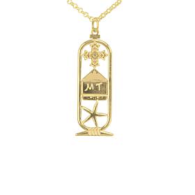 14K Gold-Plated Sterling Silver Personalized Cartouche Necklace