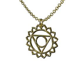14K Gold-Plated Sterling Silver Throat Chakra Pendant with Chain